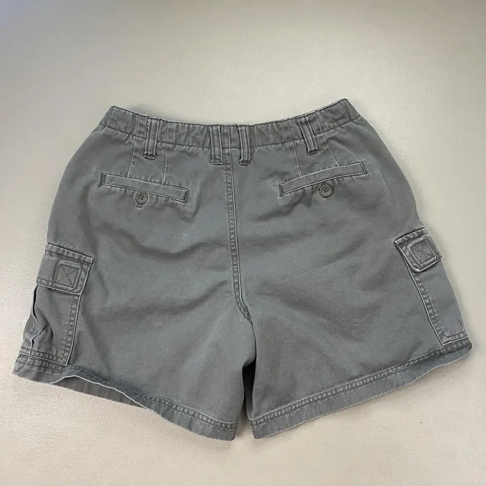 Vintage American Eagle Cargo Shorts Womens 4 Gray Canvas 90s Y2K Grunge 27x6